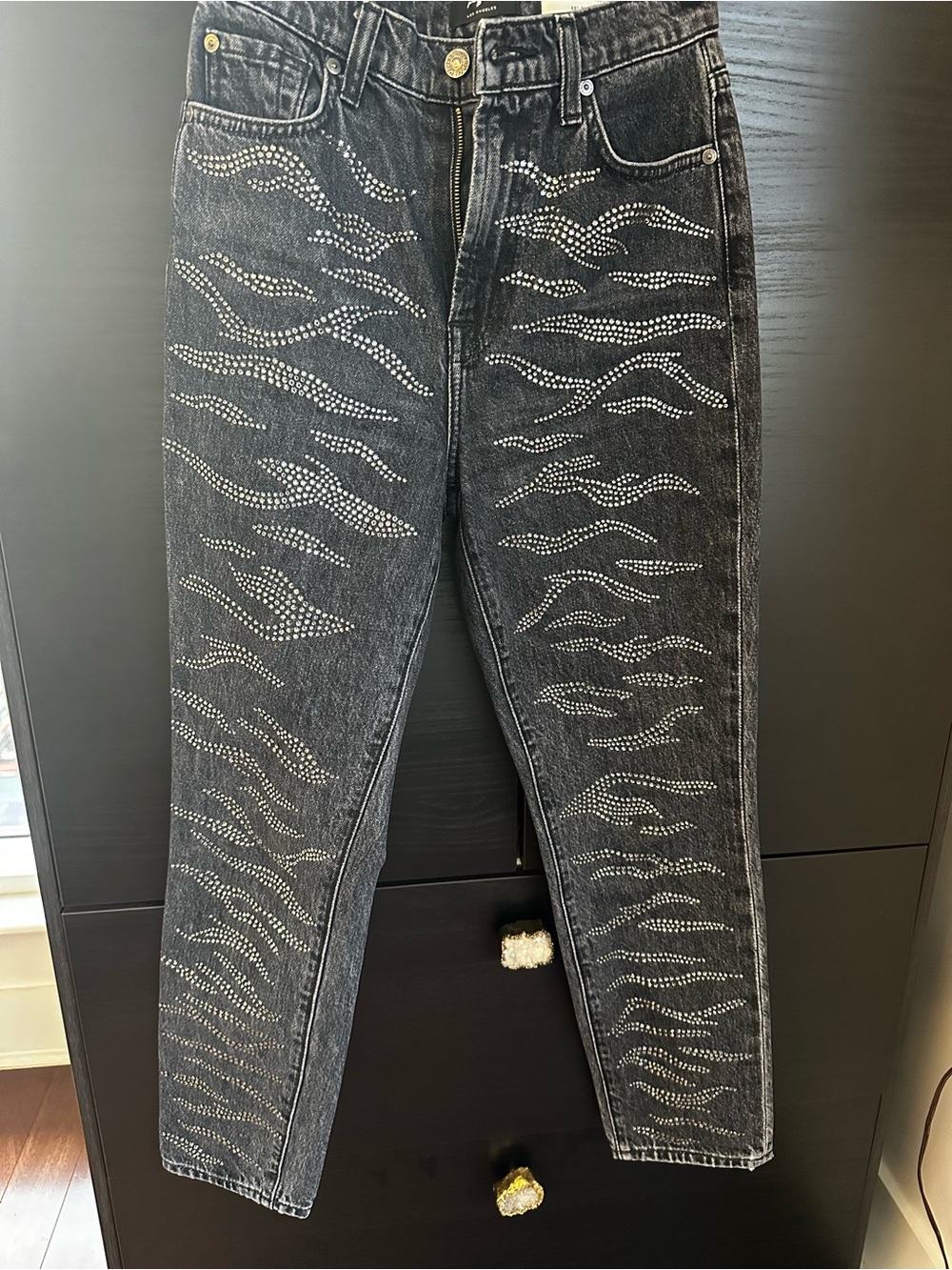 7 For All Mankind Skinny Jeans with Swarovski crystals Detail